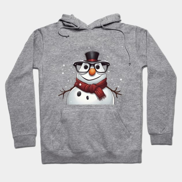 Cute Frosty with glasses Hoodie by Javisolarte